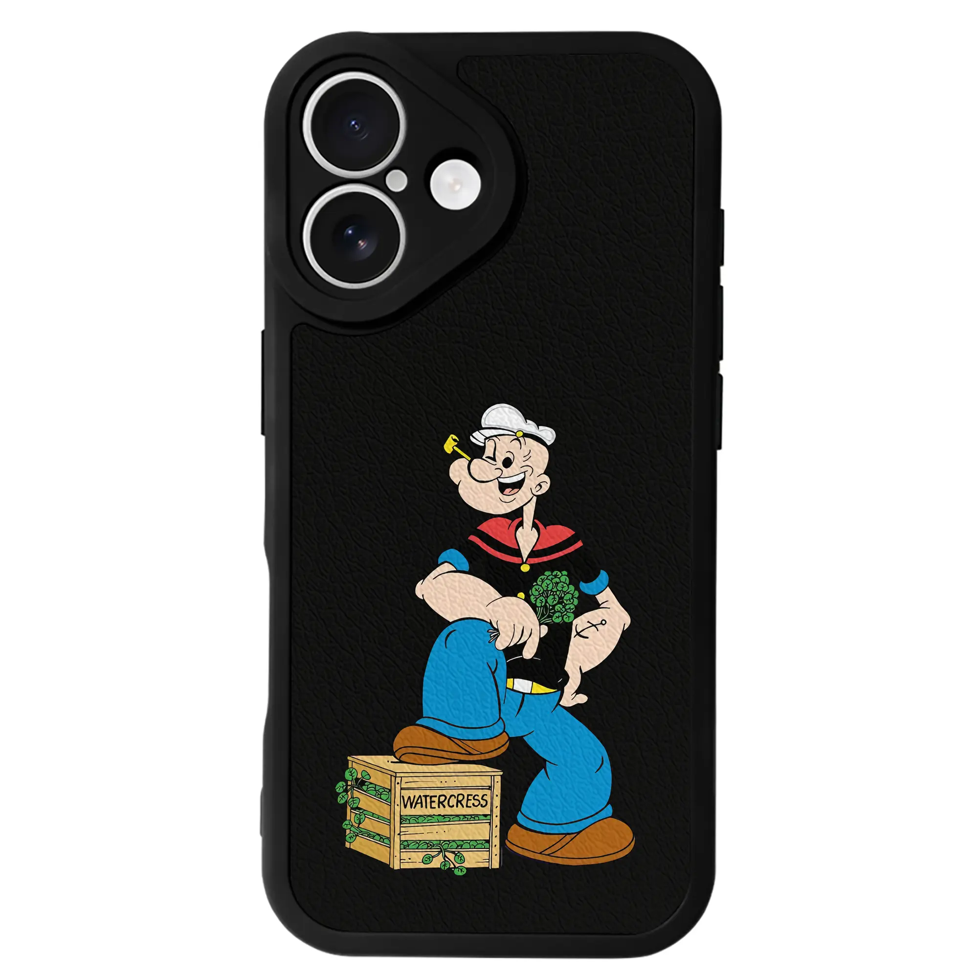 ポパイ グッズ ポパイ - IPhone 16シリーズ対応 ・ シリコンスマホケース ・ レザー調 ・ 高精度フィット ・ 耐衝撃 ・ ワイヤレス充電対応 ・ 精密カット